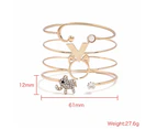 Euro Girl Personality Letter Ring Inlay Rhinestone Animal Bracelet Hand-ornament Four-piece Suit   Bracelet