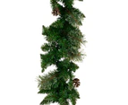 Balsam Pine Needle Garland With Pine Cones & 165 Gold Glittered Tips - 2.3m