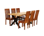 vidaXL Dining Table Set 7 Pieces Solid Acacia and Mango Wood