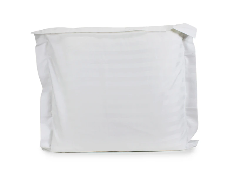Jason Commercial Satin Stripe Euro Easy Care Pillow Case Tailored 65x65cm White