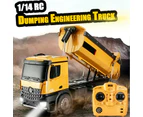 Huina 1573 1:14 2.4Ghz RC Truck Remote Dump Truck Remote Control Toy Kids Gift