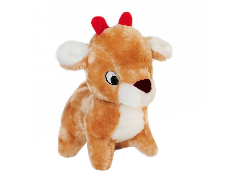 Zippy Paws Holiday Deluxe Reindeer Dog Squeaker Toy 22 x 20cm