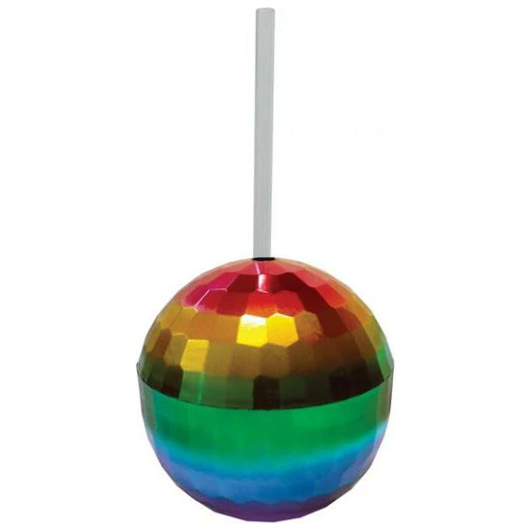 Kheper Games Rainbow Disco Ball Cup Vibrant 12 Fl Oz Party Cup For All Genders, Perfect For Sensual Pleasure And Festive Fun