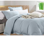 Luxury 400TC Bamboo Cotton Quilt Doona Cover Set Duvet Pearl blue Queen , King Size Bed