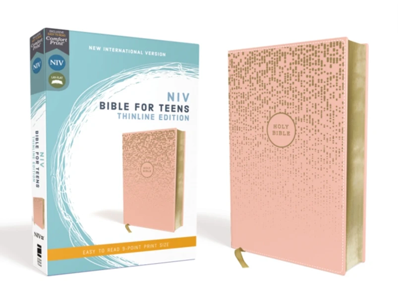 NIV Bible for Teens Thinline Edition Leathersoft Pink Red Letter Comfort Print by Zondervan
