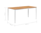 vidaXL Garden Dining Table 160x80x75 cm Solid Teak Wood and Stainless Steel