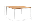 vidaXL Garden Dining Table 150x150x75 cm Solid Teak Wood and Stainless Steel