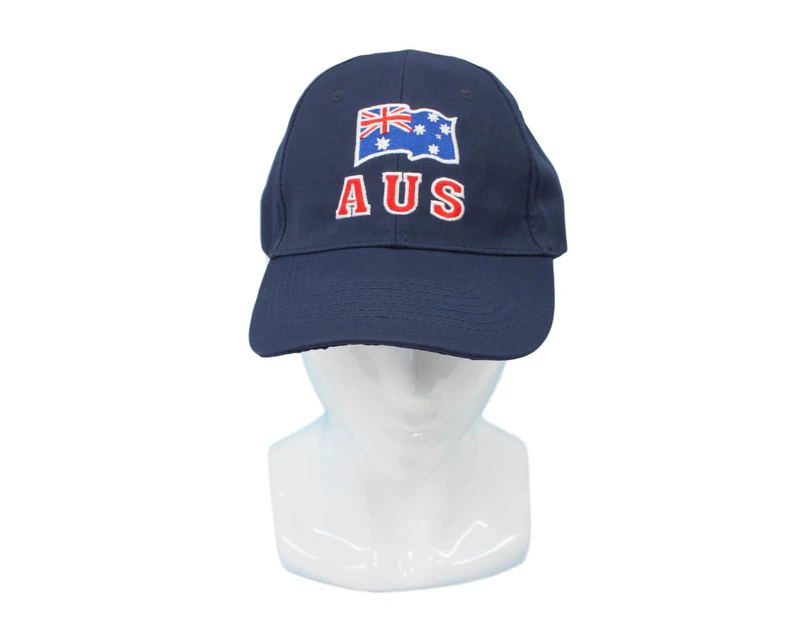 Adults Unisex Australian Day Australian Flag Souvenir Cotton Baseball Cap Gift [Design: AUS Flag Navy]