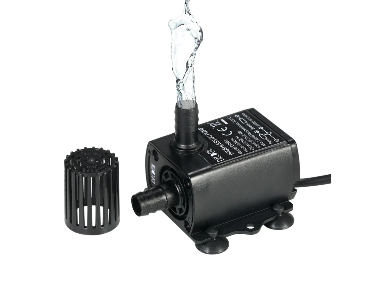 Decdeal USB DC5V 2.4W Ultra-quiet Brushless Water Pump Submersible Fountain Aquarium Circulating 300L/H Lift 300cm