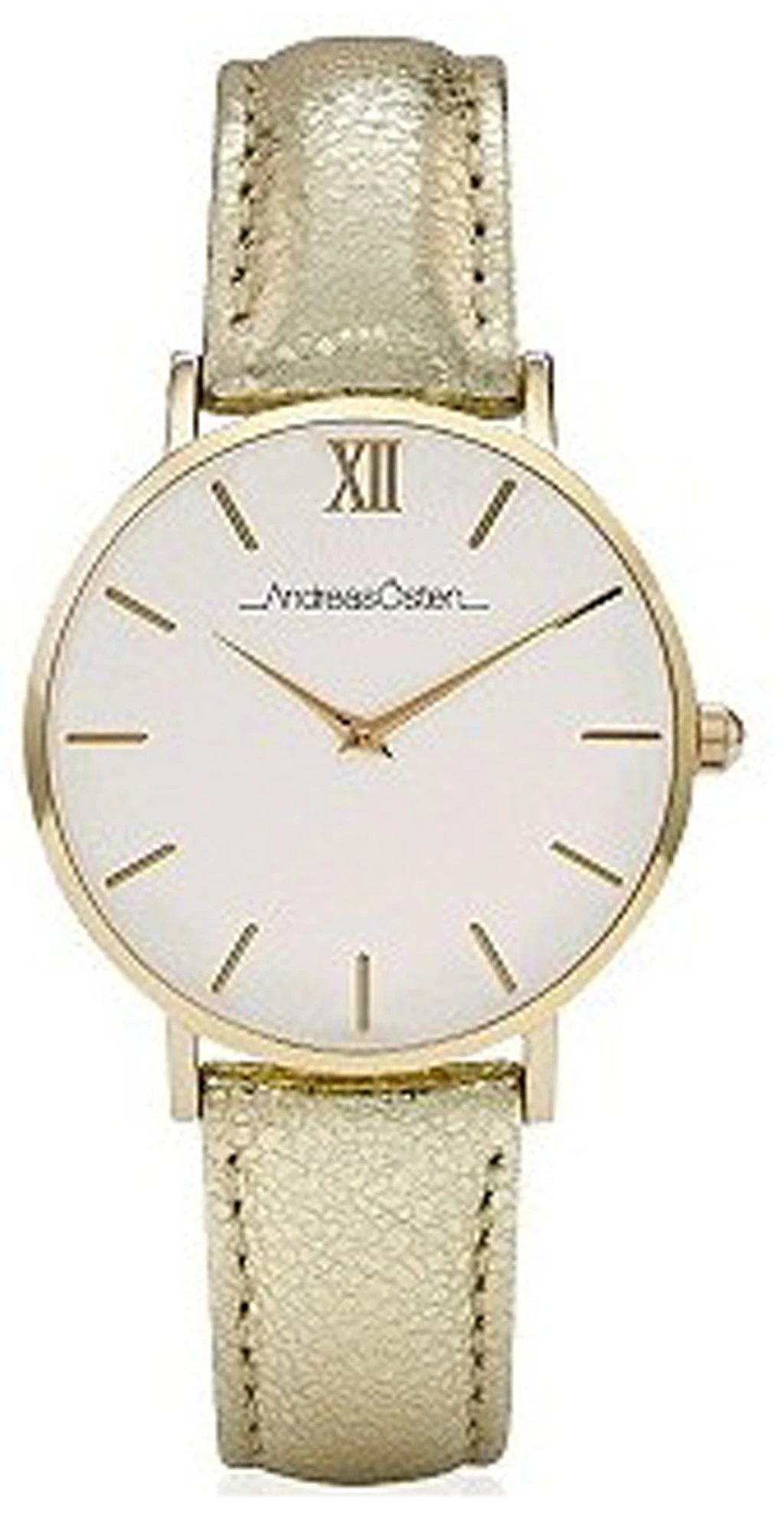 Andreas osten Women Analog Quartz Watch with Leather bracelet White