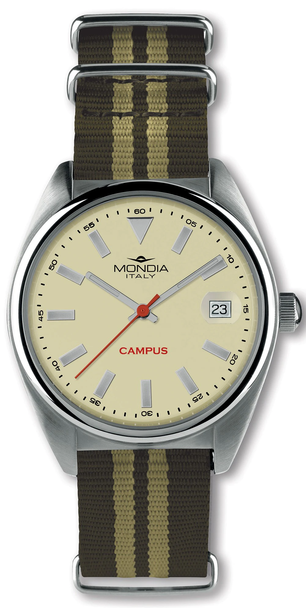 Mondia campus Mens Analog Quartz Watch with Nylon bracelet Beige