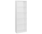 vidaXL 5-Tier Book Cabinet High Gloss White 60x24x175 cm Engineered Wood