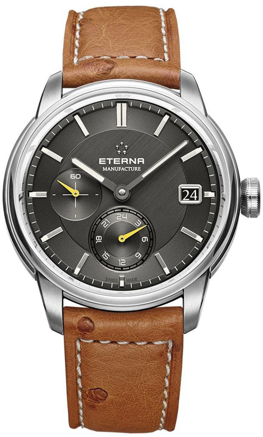 Eterna adventic Mens Analog Quartz Watch with Leather bracelet Black