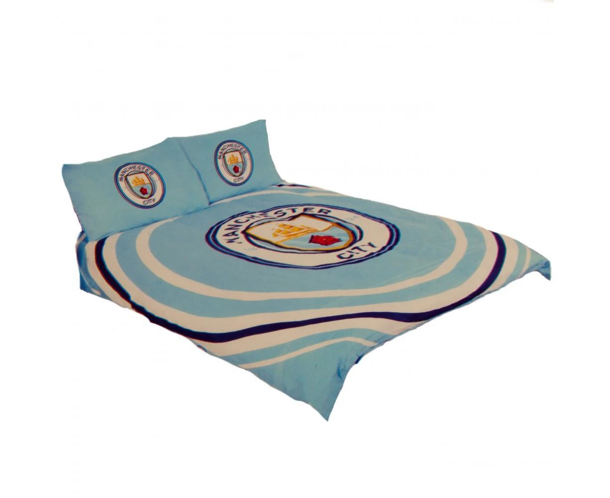 Manchester City FC Pulse Double Duvet Set (Sky Blue) - TA2738