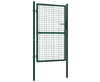 vidaXL Fence Gate Steel 100x150 cm Green