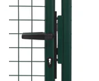 vidaXL Fence Gate Steel 100x150 cm Green