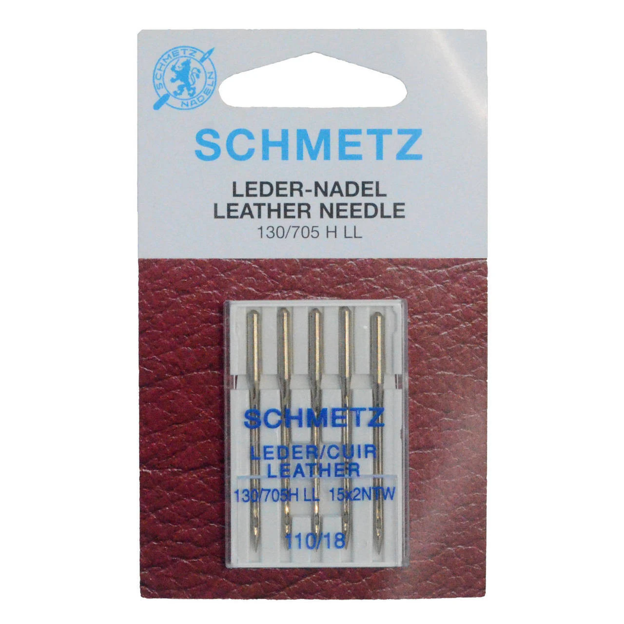 Schmetz Leather Sewing Machine Needles Size 110/18 Pack of 5