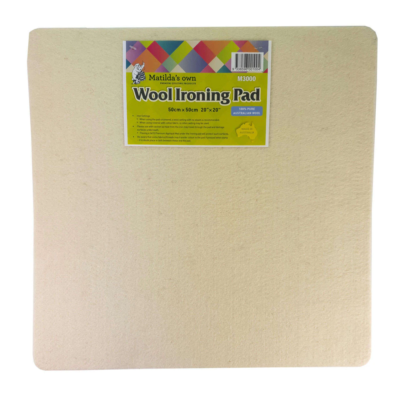 Matilda's Own Wool Ironing Pad 50cm x 50cm (20" x 20") Quilting Sewing