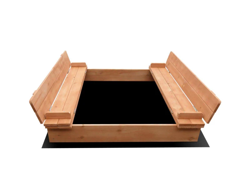 Keezi Wooden Outdoor Sandpit Set - Natural Wood