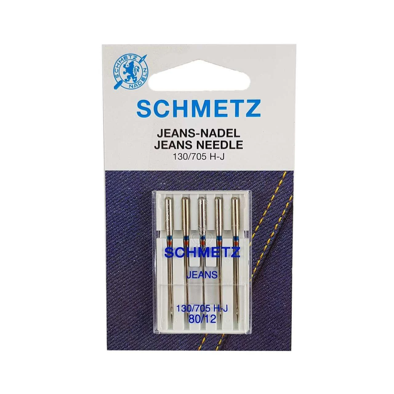 Schmetz Jeans Sewing Machine Needles Size 80/12 Pack of 5