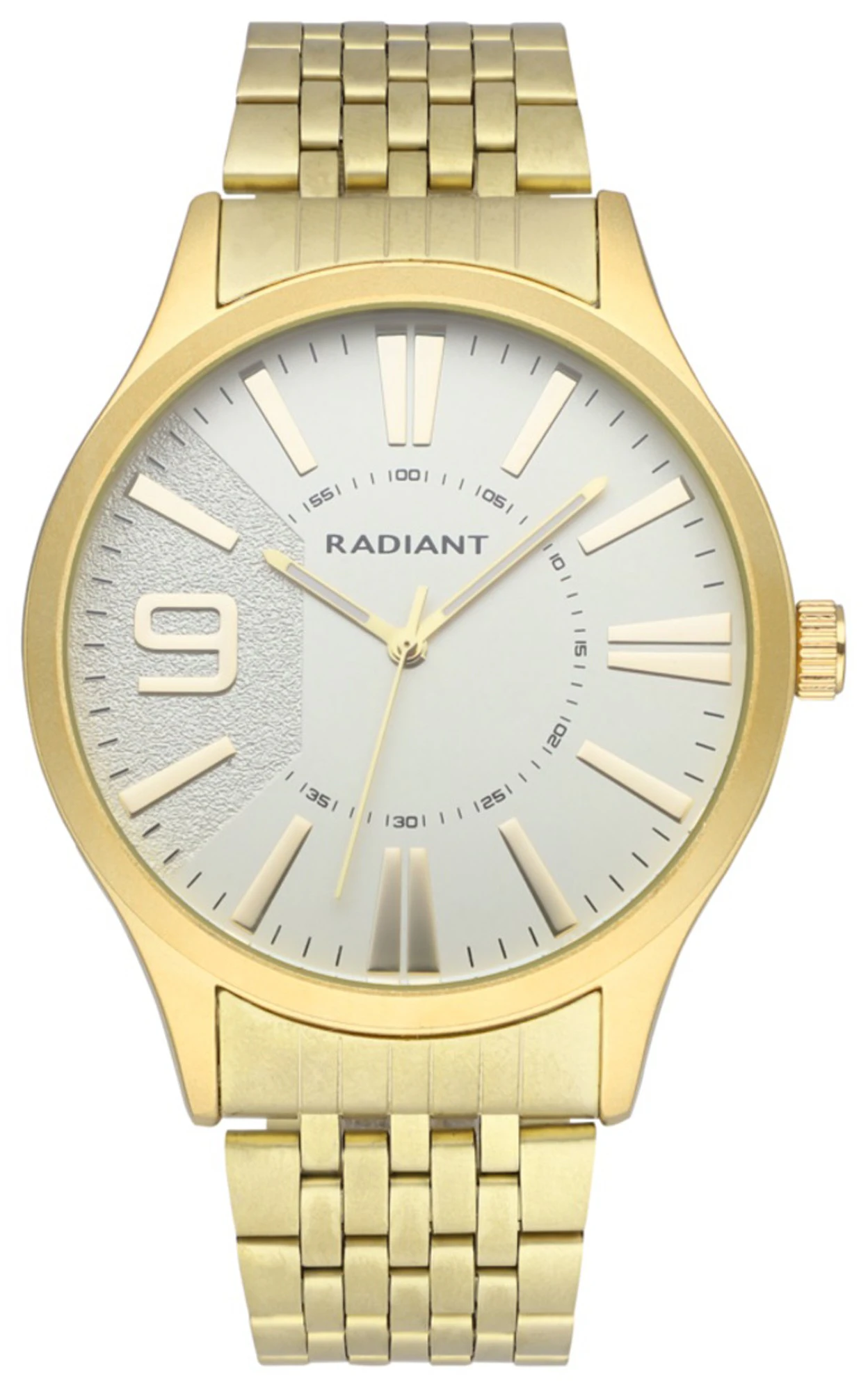 Radiant master Mens Analog Quartz Watch with Stainless Steel bracelet White