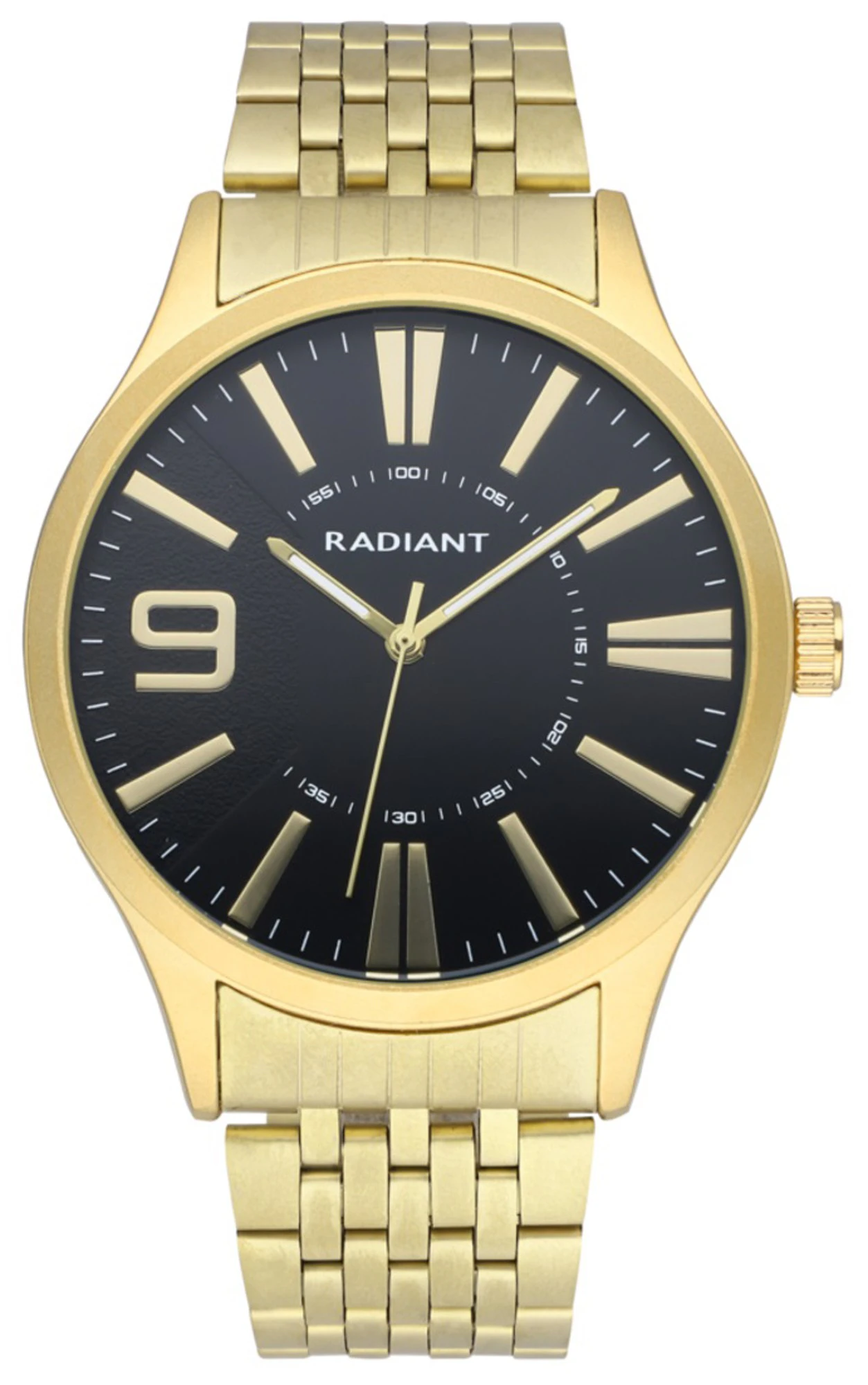 Radiant master Mens Analog Quartz Watch with Stainless Steel bracelet Black