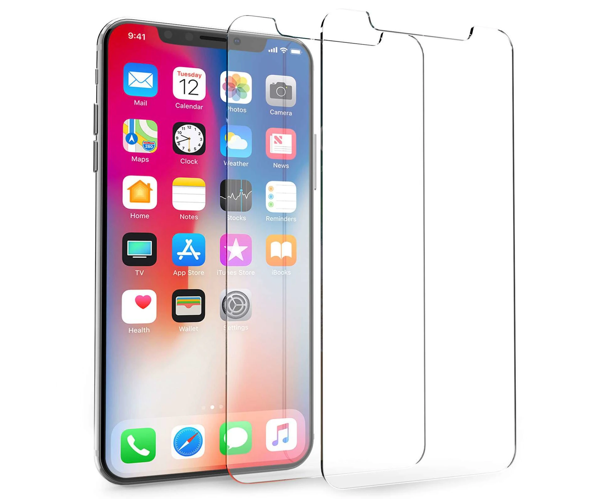 Apple iPhone X Glass Screen Protectors - Twin Pack