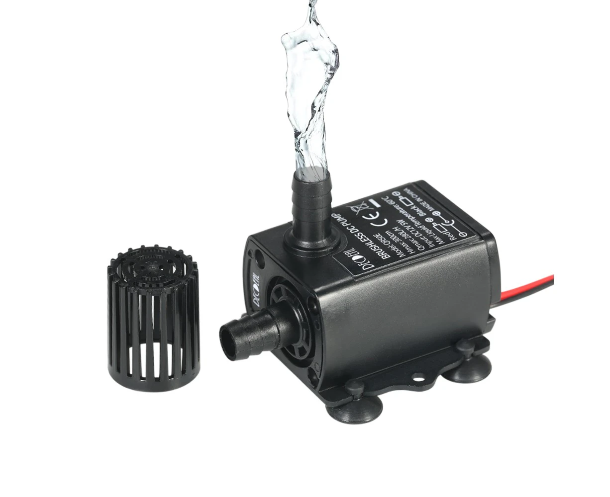 Decdeal DC12V 5W Ultra-quiet Brushless Water Pump Submersible Fountain Aquarium Circulating 280L/H Lift 300cm