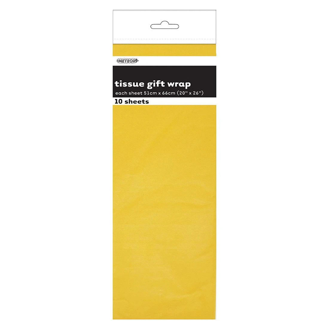 10pk Yellow Tissue Gift Wrap Sheets 51x66cm