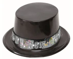 Countdown New Yr Plastic Top Hat Black