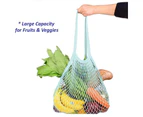 Red 2 Pack Portable Reusable Cotton Mesh Net Woven Grocery Shopping Bag
