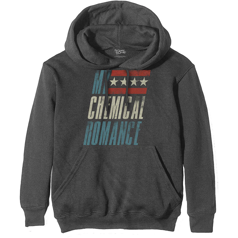 My Chemical Romance Hoodie Raceway Logo  Official Mens   Pullover - Charcoal