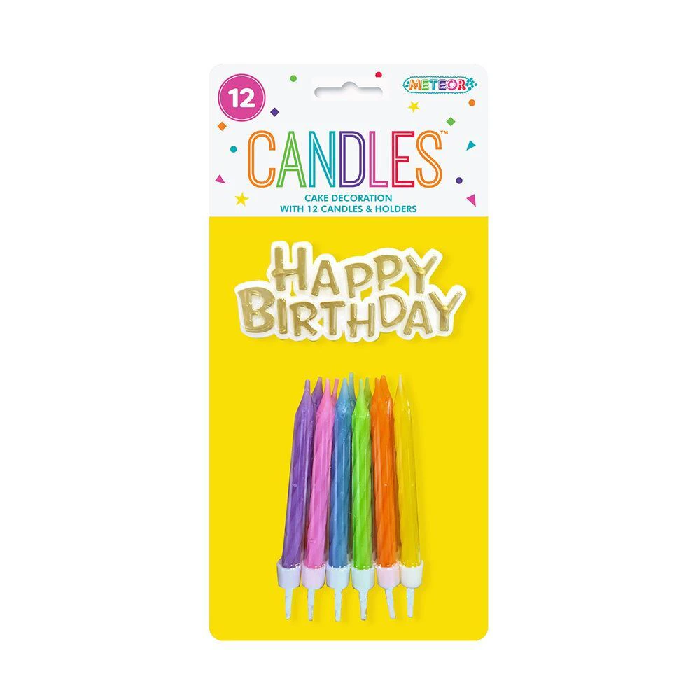 12 Candles And Happy Birthday Cake Topper