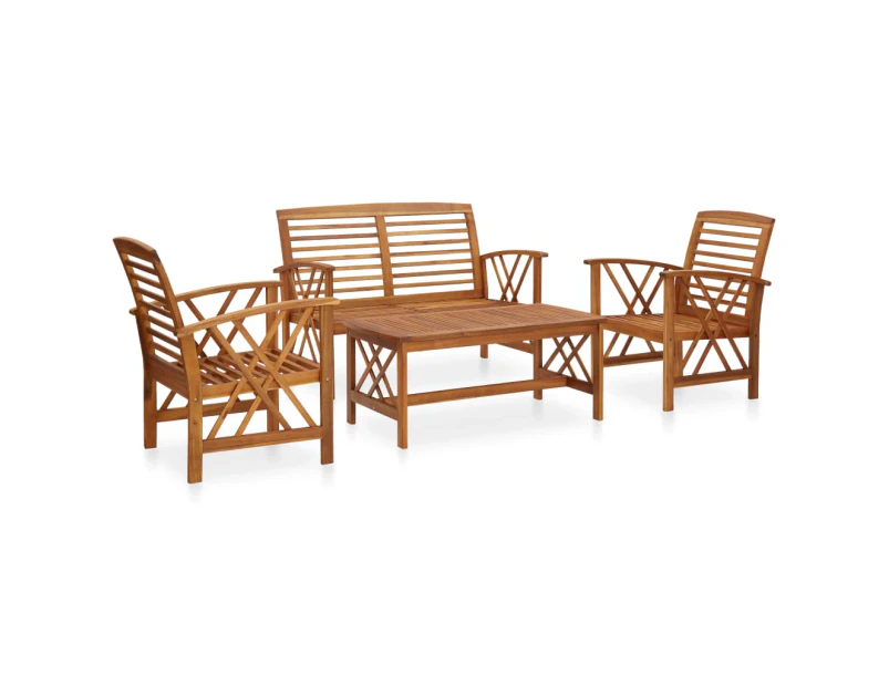 vidaXL 4 Piece Garden Lounge Set Solid Acacia Wood (310266+310272)