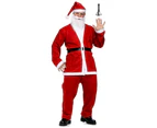 ADULT SANTA CLAUS COSTUME w Bell Suit Father Xmas Party Father Christmas