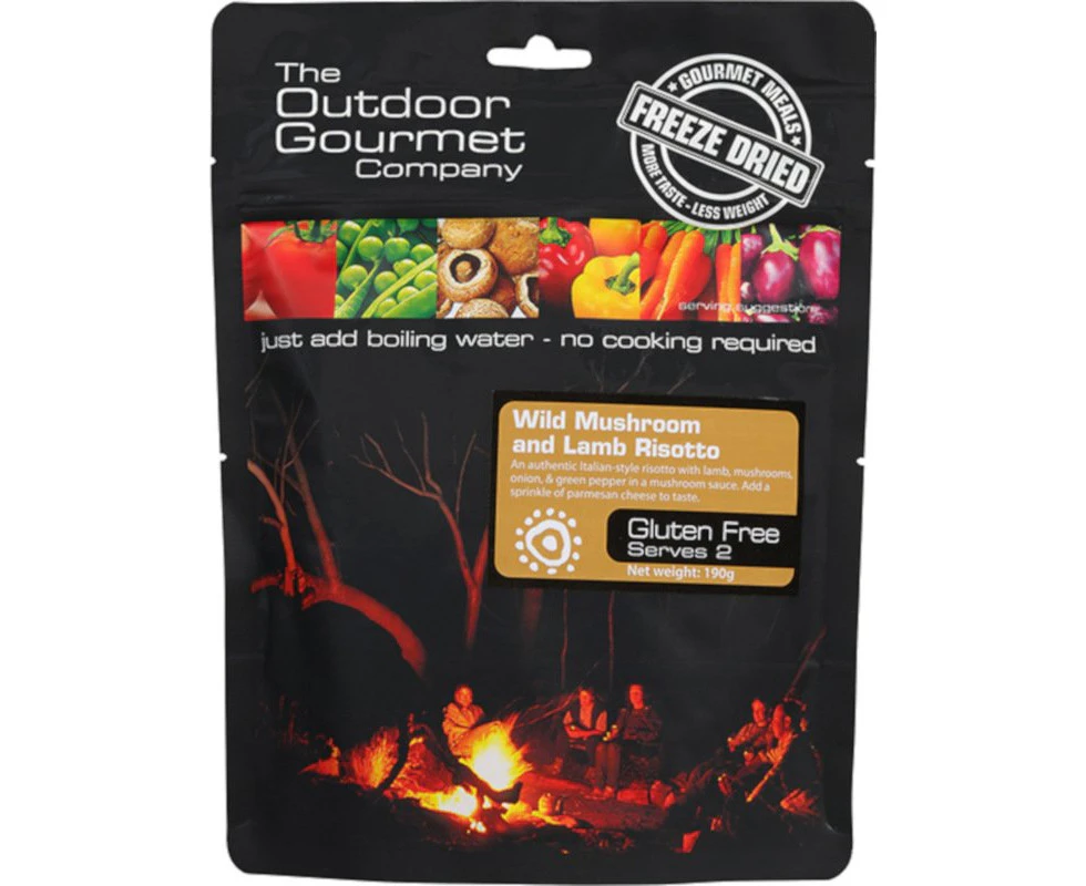 Outdoor Gourmet Freeze Dried Meals Wild Mushroom and Lamb Risotto Serves 2