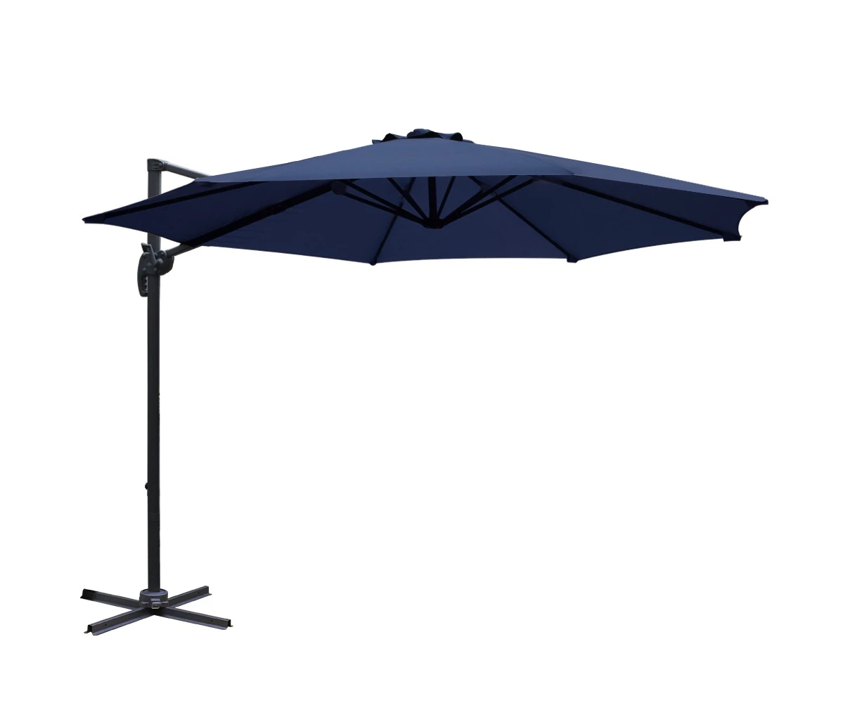 Instahut 3M Roma Outdoor Furniture Garden Umbrella 360 Degree Navy