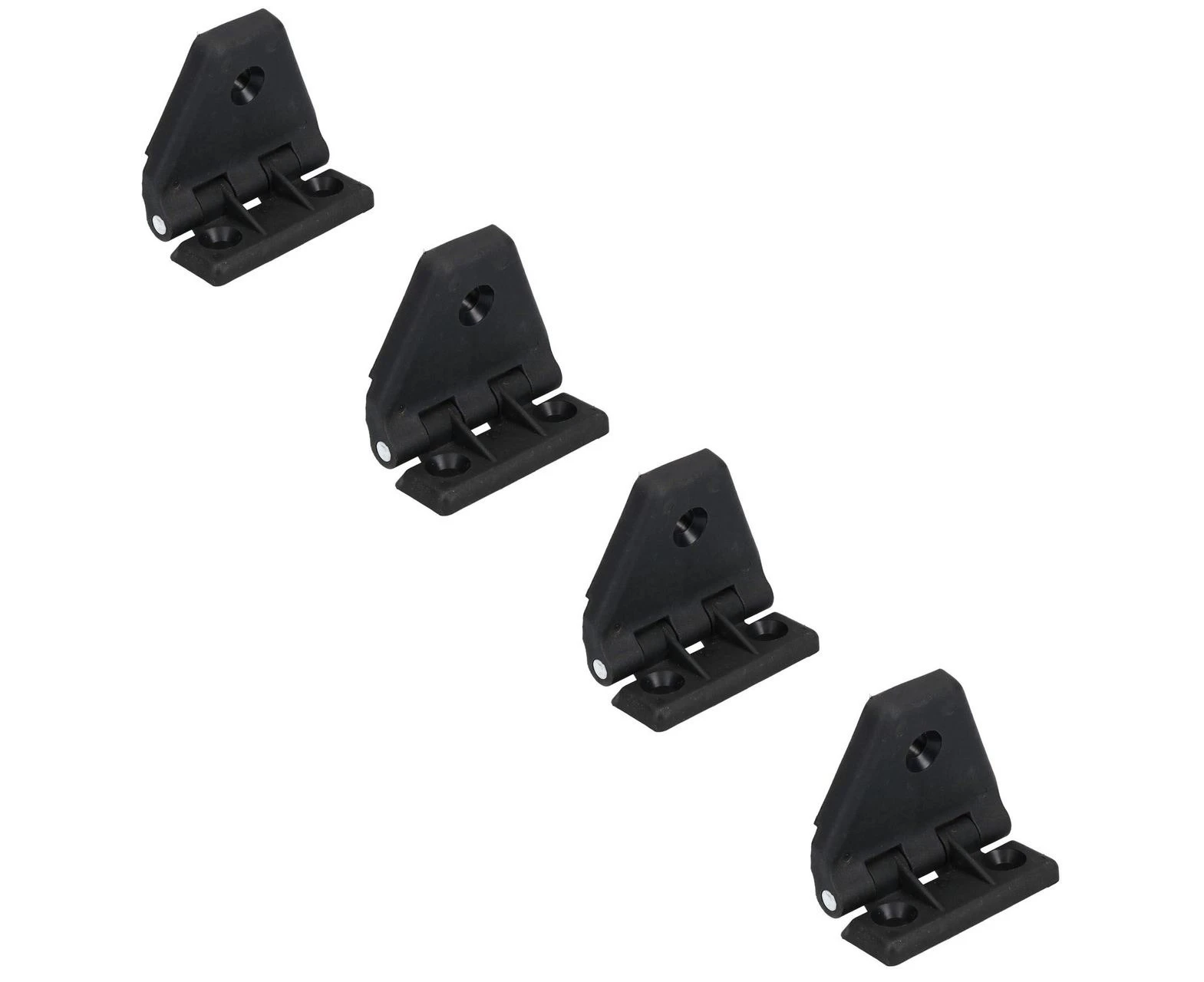 AB Tools 4 Pack Large Black Polymide Leaf Hinge Reinforced Plastic 80x100mm Italian