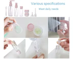 8 Pcs Travel Bottles Set Refillable Small Empty Plastic Pump/Spray/Squeeze Bottles for Cosmetic and Travel Toiletries with Storage Bag