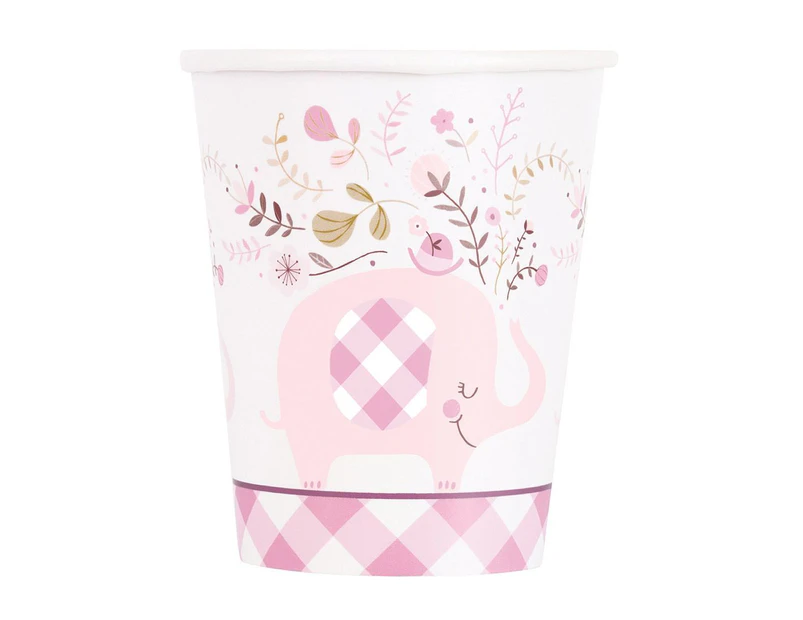 Floral Elephant Baby Shower Pink 270ml 8 Pack