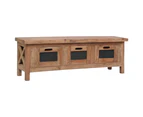 vidaXL TV Cabinet with 3 Drawers 120x30x40 cm Solid Mahogany Wood