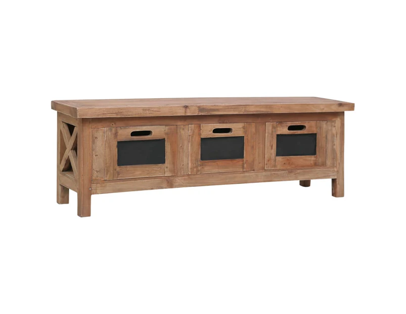 vidaXL TV Cabinet with 3 Drawers 120x30x40 cm Solid Mahogany Wood