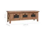 vidaXL TV Cabinet with 3 Drawers 120x30x40 cm Solid Mahogany Wood