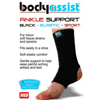 Body Assist Slip-on Basic Elastic Ankle Support Black/beige/white - Black