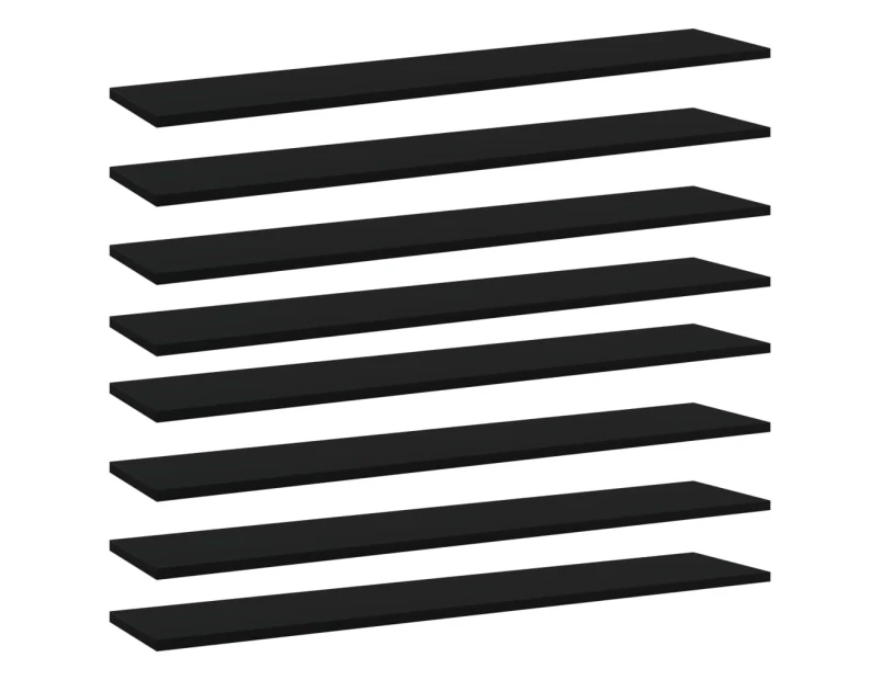 vidaXL Bookshelf Boards 8 pcs Black 100x20x1.5 cm Engineered Wood