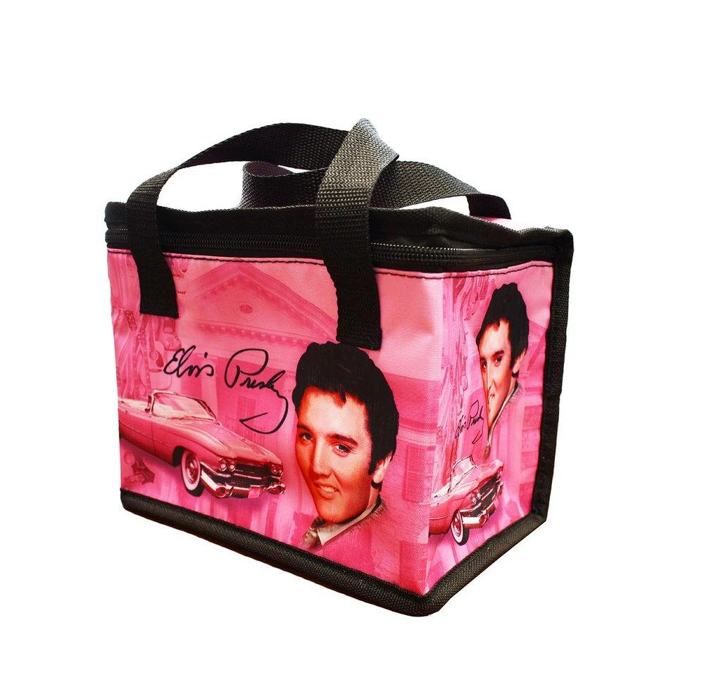 Elvis Presley Pink Guitars Lunch Bag Drink Cooler