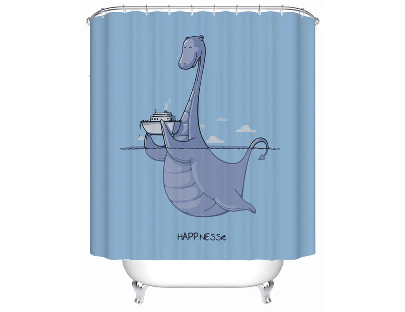 Happy Loch Ness Monster Shower Curtain