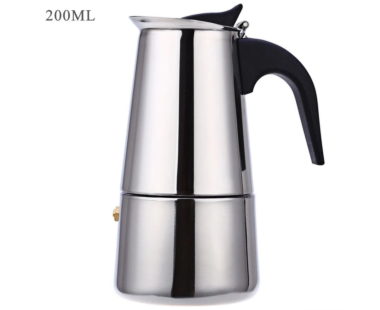 200ML 4-Cup Stainless Steel Mocha Espresso Latte Percolator Stove Coffee Maker Pot