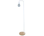 Scandinavian Minimalist Wood Base Slim Floor Lamps - White