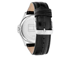 Tommy Hilfiger Black Leather Grey Dial Men's Watch - 1791376